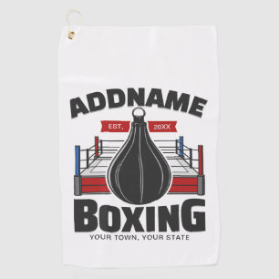 Boxring ADD NAME Boxer Gym Speedball Golfhandtuch