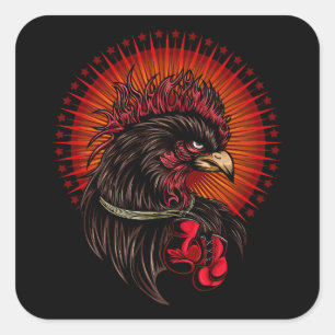 Boxrooster Quadratischer Aufkleber