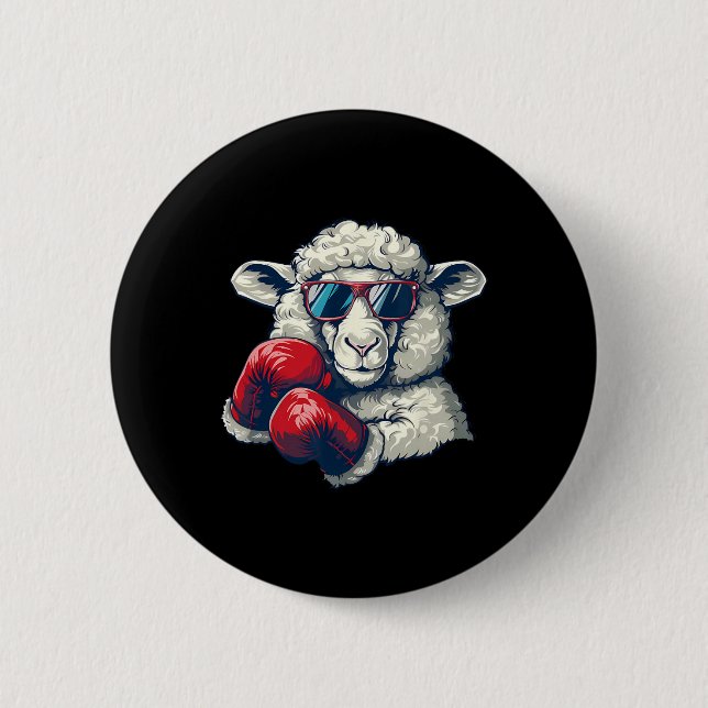 Boxschaf Lamm Boxhandschuhe Kickboxen Lustiger B Button (Vorderseite)
