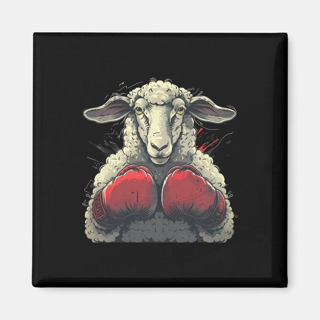 Boxschaf Lamm Boxhandschuhe Kickboxen Lustiger B Magnet (Vorne)