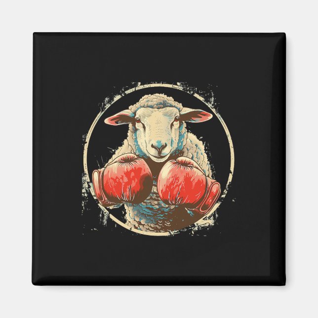 Boxschaf Lamm Boxhandschuhe Kickboxen Lustiger B Magnet (Vorne)