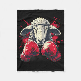 Boxschaf mit Boxhandschuhen Kickboxen Lustig B Fleecedecke