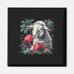 Boxschaf mit Boxhandschuhen Kickboxen Lustig B Magnet