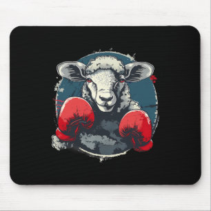 Boxschaf mit Boxhandschuhen Kickboxen Lustig B Mousepad