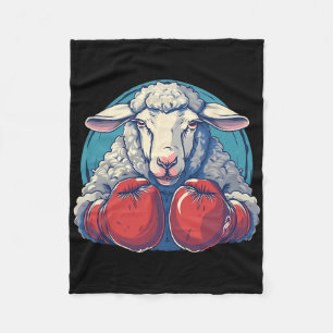 Boxschaf mit Boxhandschuhen Kickboxen Lustiges B Fleecedecke