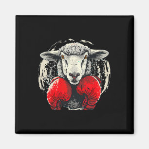 Boxschaf mit Boxhandschuhen Kickboxen Lustiges B Magnet