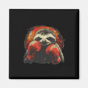 Boxschläger mit Boxhandschuhen Kickboxing Funny B Magnet