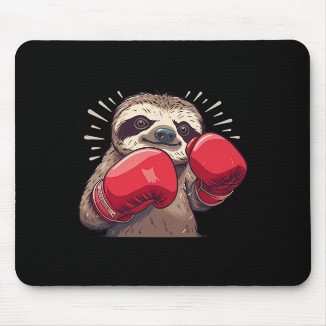 Boxschläger mit Boxhandschuhen Kickboxing Funny B Mousepad (Vorne)