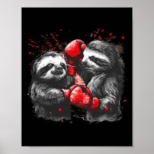 Boxschläger mit Boxhandschuhen Kickboxing Funny B Poster