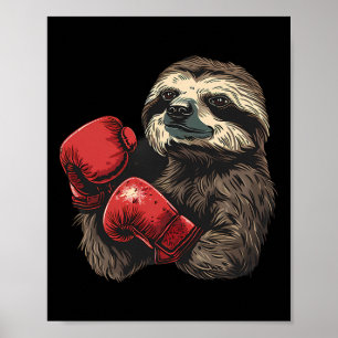 BoxSloth Lover Boxhandschuhe Kickboxing Funny Poster