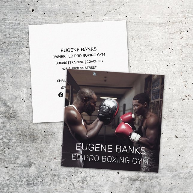 Boxsport Fitness Personal Trainer Quadratische Visitenkarte (Von Creator hochgeladen)