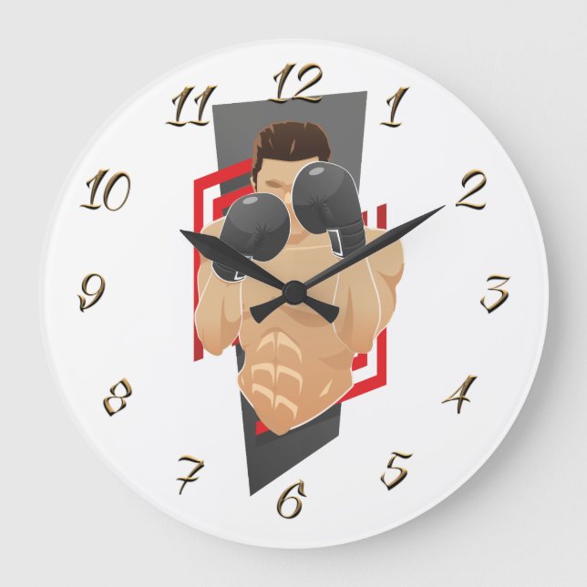 Boxsport Große Wanduhr (Vorderseite)