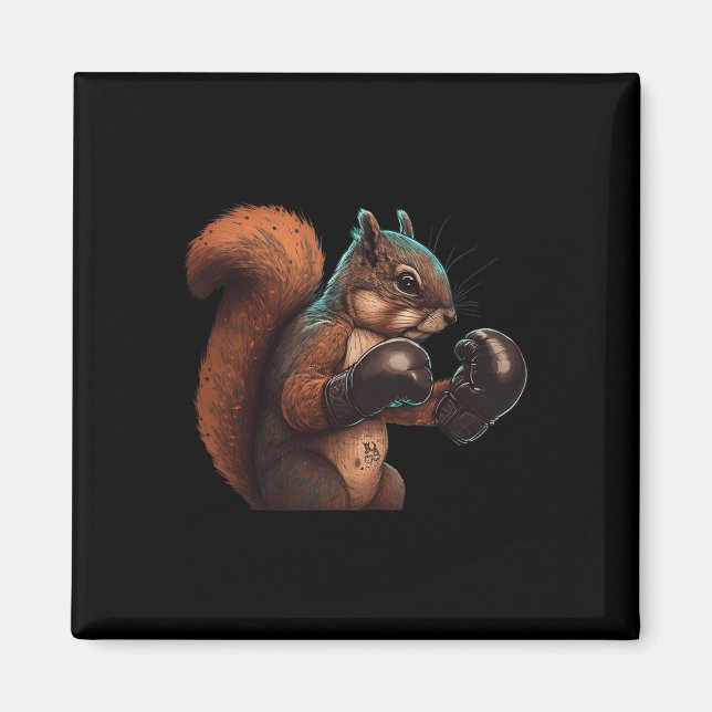 Boxsquirrel Boxer Boxhandschuhe Kickboxen Mma Magnet (Vorne)