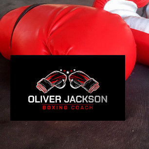 Boxtrainer Weiße und Rote Handschuhe Visitenkarte