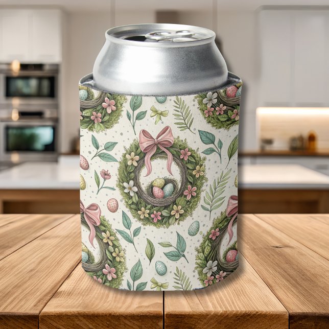 Boxwood Easter Wreath Pink Bow with Egg Dosenkühler (Von Creator hochgeladen)