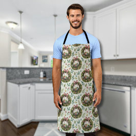 Boxwood Easter Wreath Pink Bow with Egg Schürze