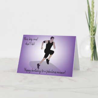 Boy Amputee Runner Birthday Karte