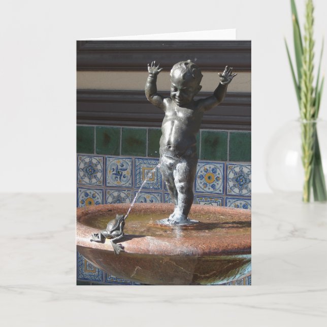 Boy and Frog Fountain Kansas City Karte (Vorderseite)