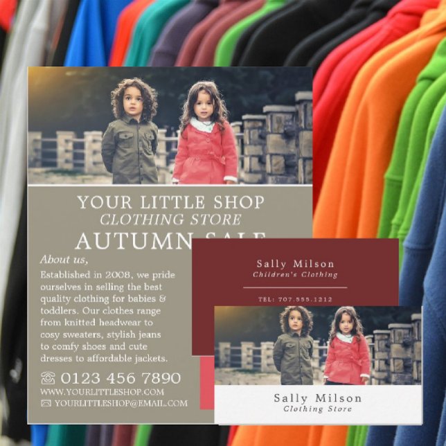 Boy and Girl, Children's Clothing Store Advert Flyer (Von Creator hochgeladen)
