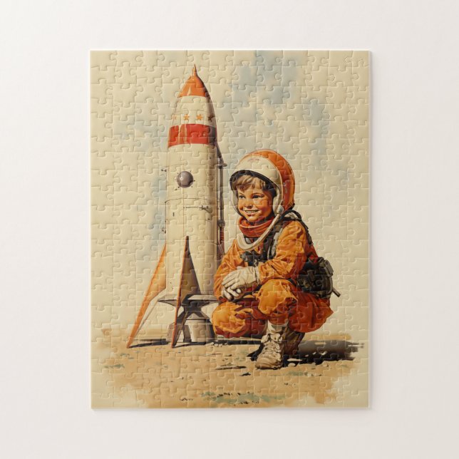 Boy Astronaut Retro-Stil (Vertikal)