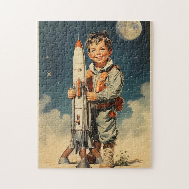 Boy Astronaut Retro-Stil (Vertikal)