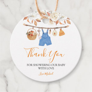 Boy Autumn Clothes Pumpkin Fall Baby Showdusche Geschenkanhänger