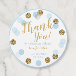 Boy Baby Dusche Vielen Dank für Tags Blue Gold Geschenkanhänger