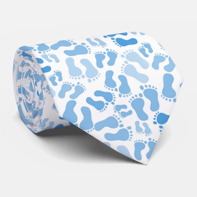 Boy Baby Foot Prints Neck Tie Krawatte (Gerollt)