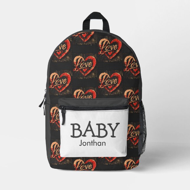Boy Baby Heart Thema gedruckter Rucksack (Vorderseite)