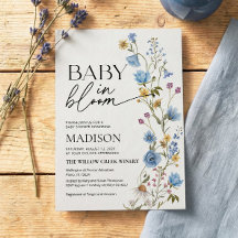 Boy Baby in Bloom Invitation | Baby Shower 