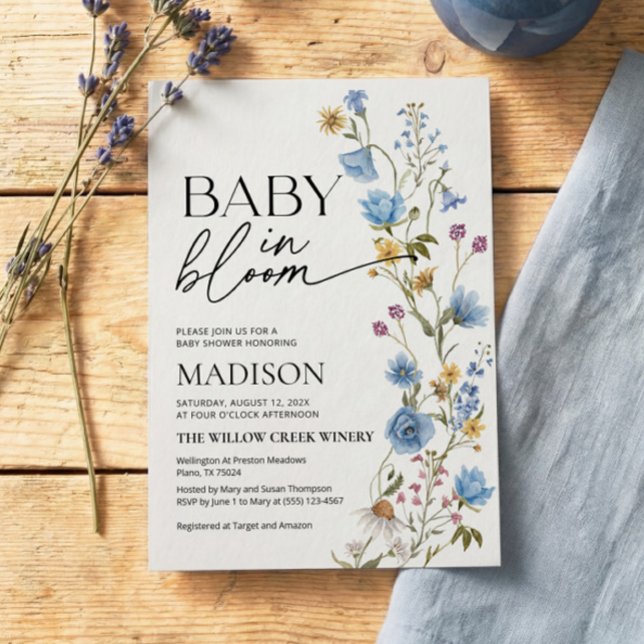 Boy Baby in Bloom Invitation | Baby Shower  (Créateur téléchargé)