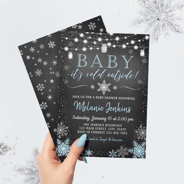 Boy Baby It's Cold Outside Baby Shower Invitation Einladung (Von Creator hochgeladen)