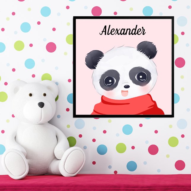 Boy Baby Panda Red Foto Print (Von Creator hochgeladen)