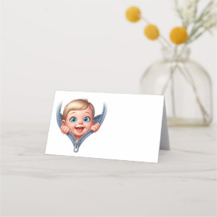Boy Baby Peeking out Baby Dusche Platzkarte