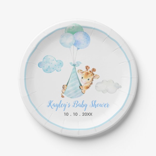 Boy Baby Shooter Teller - Giraffe mit Balloon (Vorderseite)