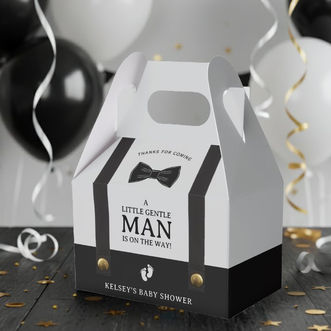 Boy Baby Shower A Little Gentleman Suspenders Geschenkschachtel (Von Creator hochgeladen)