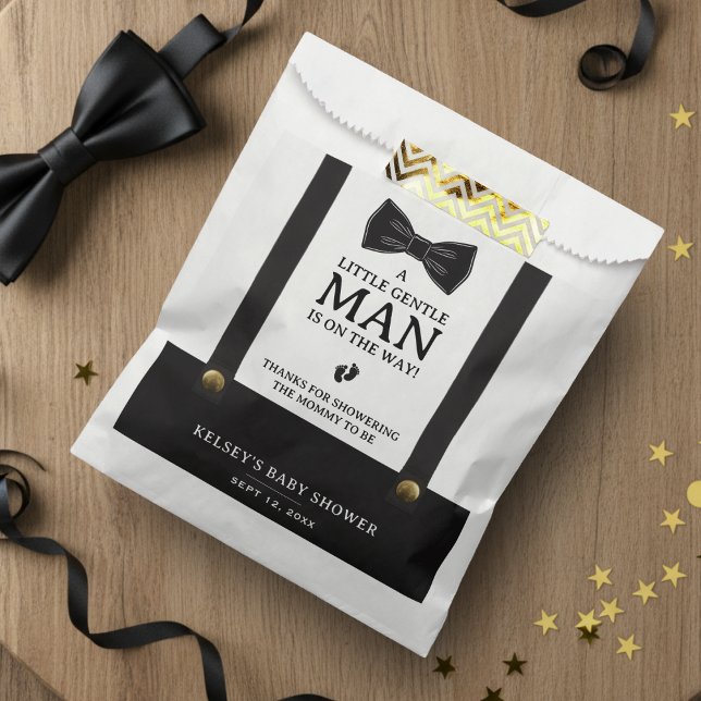 Boy Baby Shower A Little Gentleman Suspenders Geschenktütchen (Boy Baby Shower A Little Gentleman Suspenders Favor Bag
)