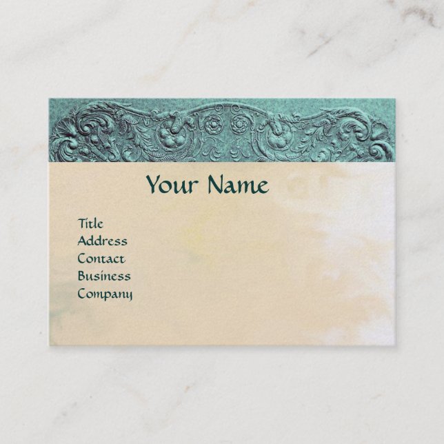 BOY BABY SHOWER ANTIQUE PINK BLUE FLORAL MONOGRAM VISITENKARTE (Vorderseite)