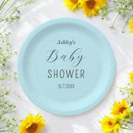 Boy Baby Shower Blue Black Pappteller