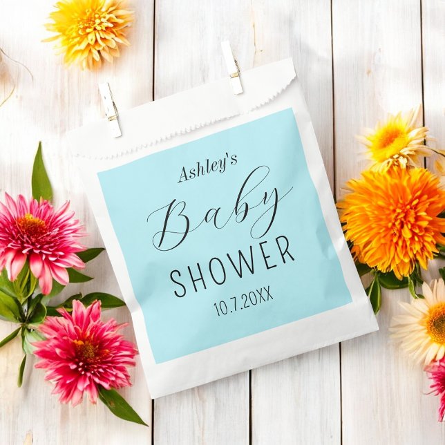 Boy Baby Shower Blue Elegant Geschenktütchen (Von Creator hochgeladen)