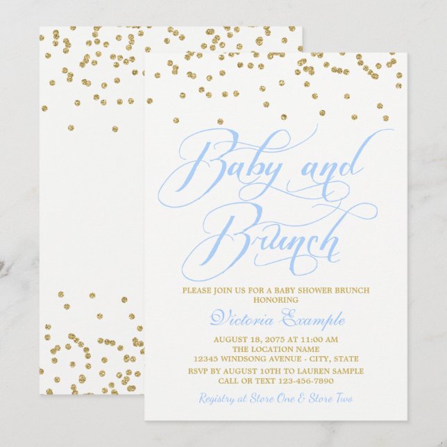 Boy Baby Shower Brunch Einladungen (Vorne/Hinten)