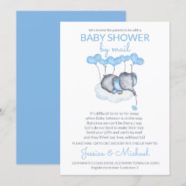 Boy Baby Shower by Mail Blue Elephant on Cloud Einladung