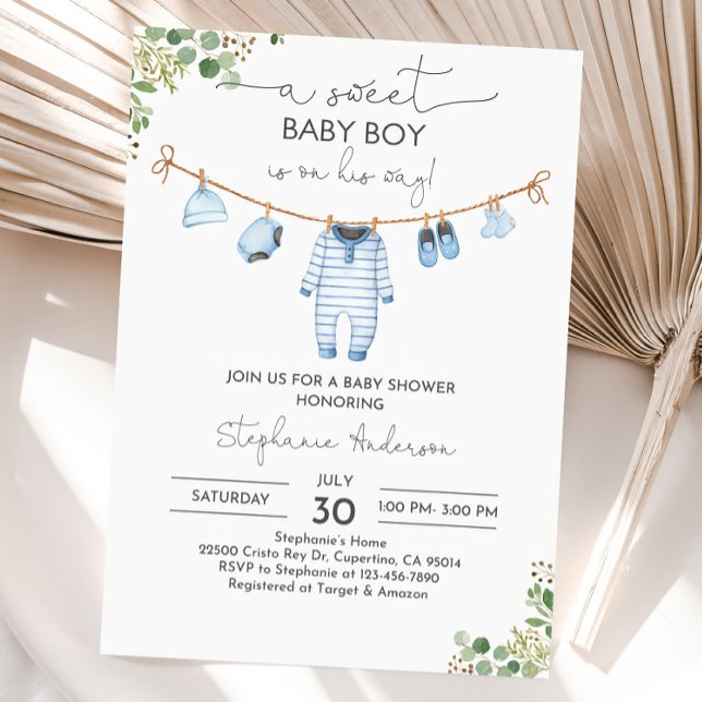 Boy Baby shower Invitation Bébé Vêtements Invitati (Créateur téléchargé)