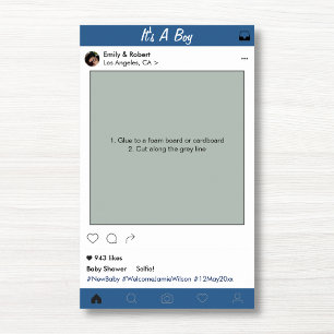 Boy Baby Shower Party Prop Foto Standrahmen Dekora Poster