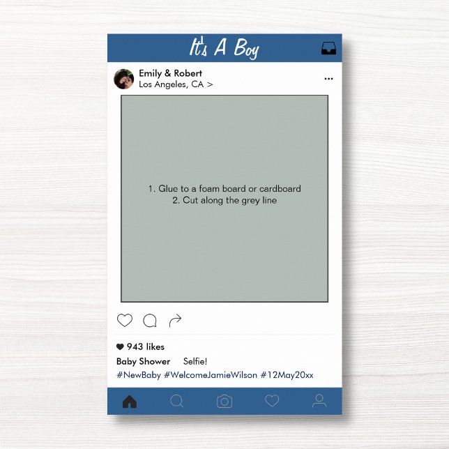 Boy Baby Shower Party Prop Foto Standrahmen Dekora Poster (Von Creator hochgeladen)