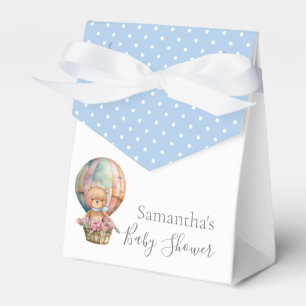 Boy BABY SHOWER Teddy Hot Air Ballon Blue Geschenkschachtel