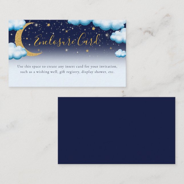 Boy Baby Shower Twinkle Twinkle Little Star Begleitkarte (Vorne/Hinten)