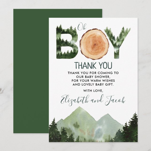Boy Baby Shower Vielen Dank Dankeskarte (Vorne/Hinten)