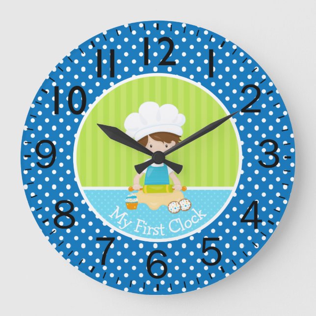 Boy Baker mein erster Große Wanduhr (Vorderseite)