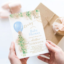 Boy Balloon Eucalyptus Gold Glitzer Baby Showroom